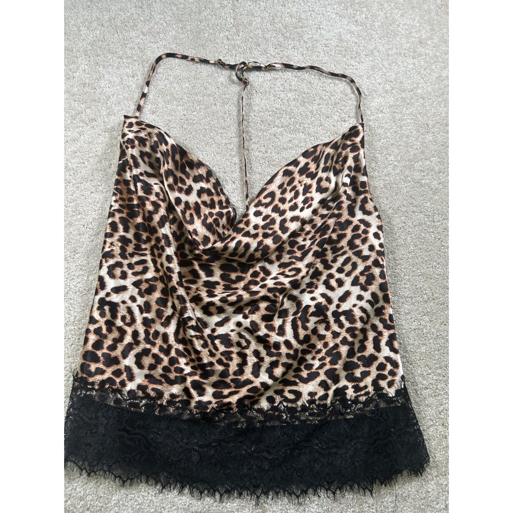 Dreamgirl Leopard Print Silky Lace Cami‎ Top Size XL MobWife